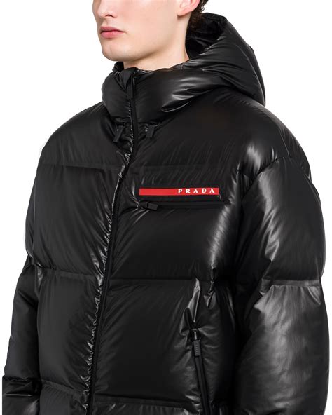 prada black men's coat|prada puffer jacket men's.